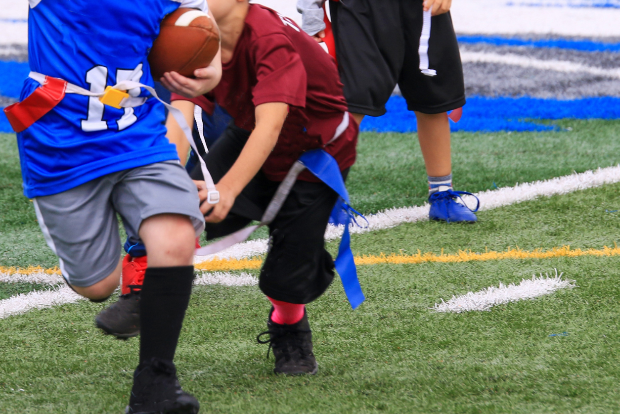 Kids playing flag football